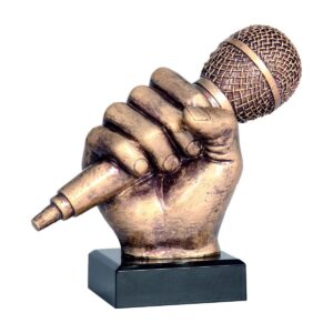 Statuetka figurka z mikrofonem w złoni RFST2074-14/BR