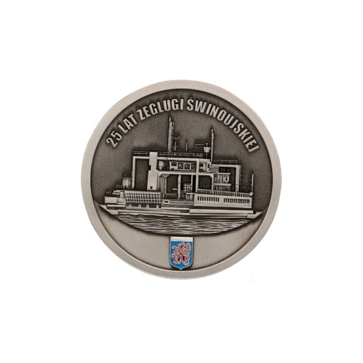 Medal odlewany srebro antyczne - żegluga Świnoujście