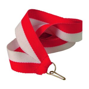 Biało czerwona wstążka na medal W/R z flagą Polski