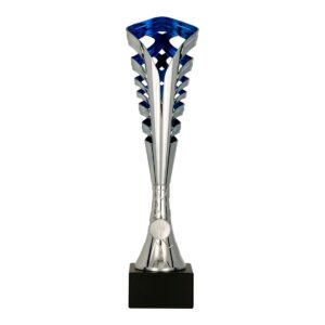 Srebrno-niebieski puchar plastikowy 9233 - nagroda biznesowa