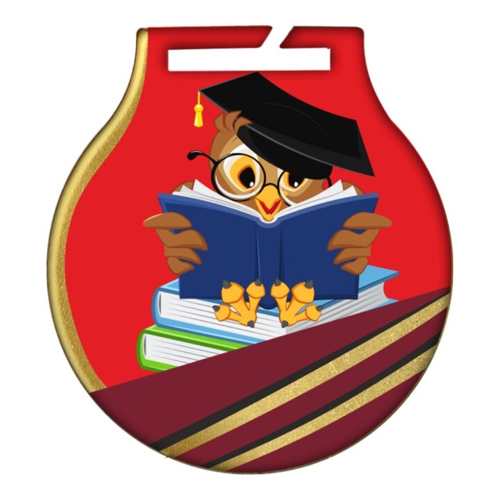 Medal szkolny z sową MC61/G/SCH - szkolnictwo, edukacja