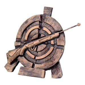 Statuetka odlewana RTY3065/BR strzelectwo, broń długa karabin i tarcza strzelnicza