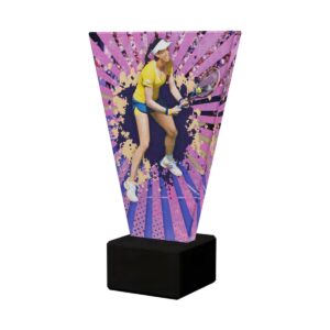 Szklana statuetka kolorowa z tenisistką VL2/TEN1