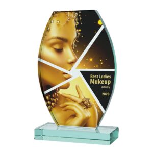 Statuetka szklana G043 nagroda biznesowa nadruk grawer