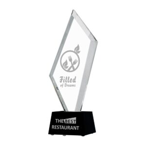 Statuetka szklana z grawerem C079 - najlepsza restauracja