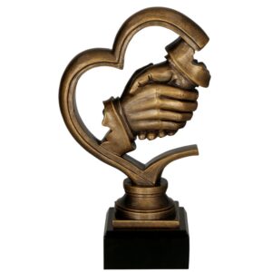 Statuetka odlewana RFST3047 - Uścisk dłoni, serce